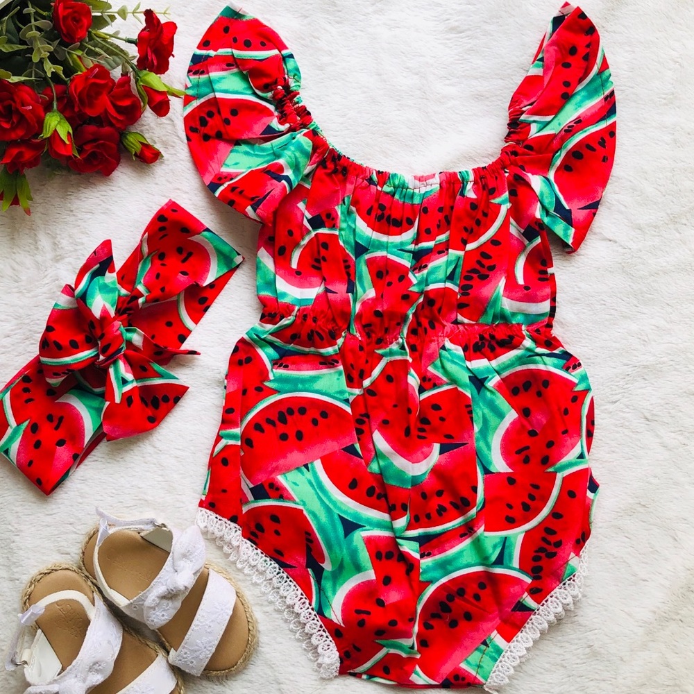 SALE 💝🍉 Watermelon Baby Girl Romper